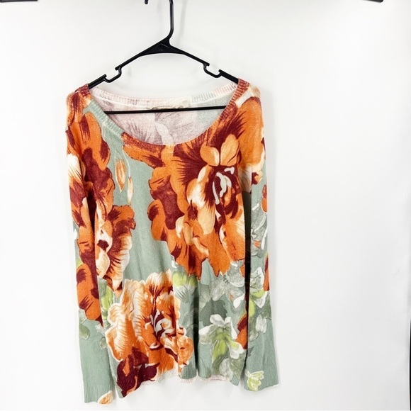 ✅ SOFT SURROUNDINGS SCOOP NECK TUNIC FLORAL SIZE LARGE - Picture 1 of 6